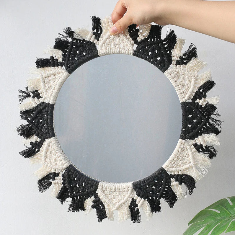 Espejo Colgante Redondo Macramé - Stone